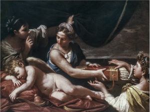 Lorenzo Pasinelli- Amore disarmato dalle ninfe di Diana- 1690- collezione Bper Modena